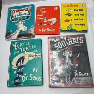 VTG Dr Seuss Books‎ HC Lot '38 500 Hats of Bartholomew Cubbins 1st Ed etc POOR